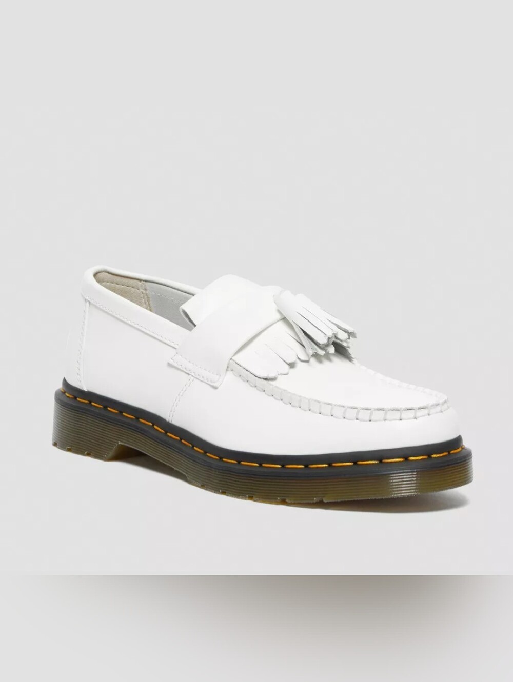 Dr. Martens Adrian Yellow Stitch Leather Tassel Loafers